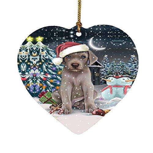 Have a Holly Jolly Weimaraner Dog Christmas Heart Ornament POR1943