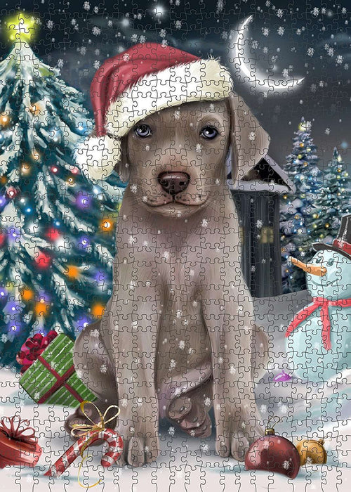 Have a Holly Jolly Weimaraner Dog Christmas Puzzle with Photo Tin PUZL1893