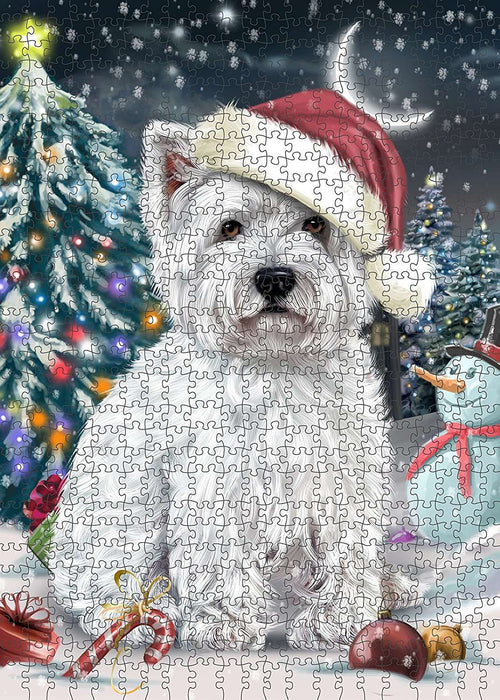 Have a Holly Jolly West Highland White Terrier Dog Christmas Puzzle with Photo Tin PUZL1896