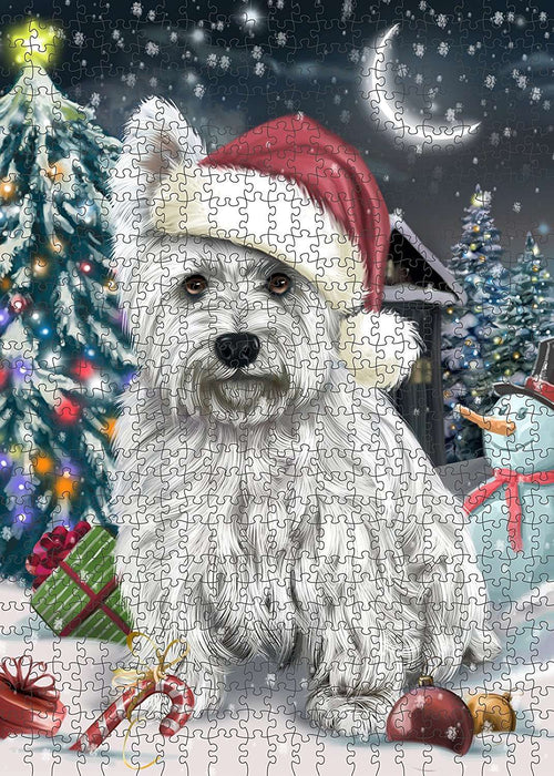 Have a Holly Jolly West Highland White Terrier Dog Christmas Puzzle with Photo Tin PUZL1899