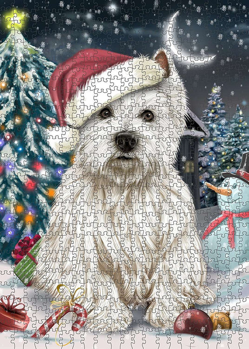 Have a Holly Jolly West Highland White Terrier Dog Christmas Puzzle with Photo Tin PUZL1902