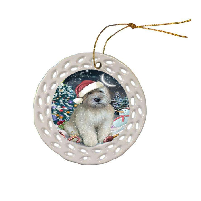 Have a Holly Jolly Wheaten Terrier Dog Christmas  Ceramic Doily Ornament DPOR51684