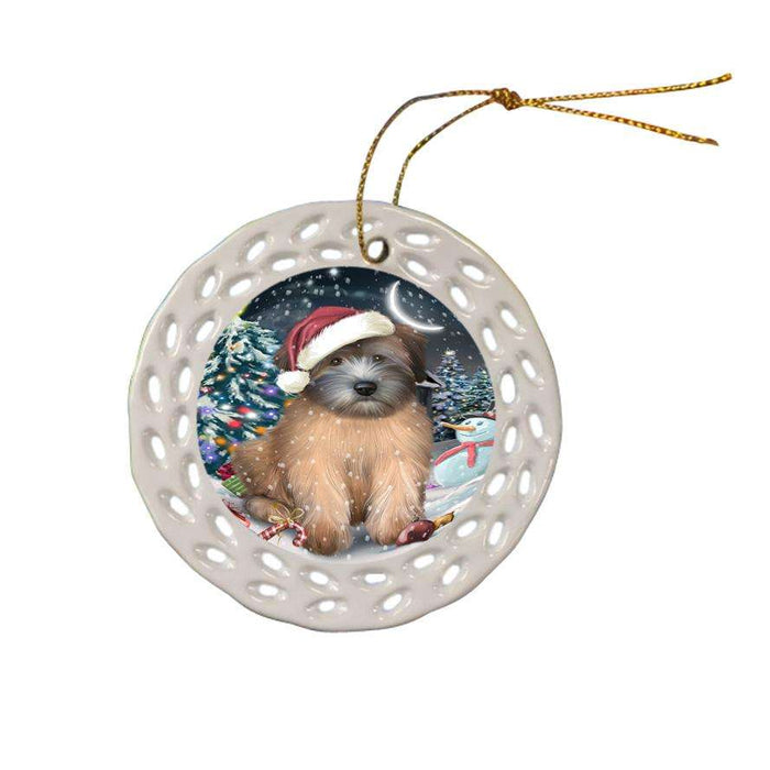 Have a Holly Jolly Wheaten Terrier Dog Christmas  Ceramic Doily Ornament DPOR51685