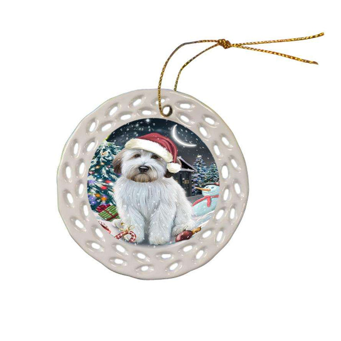 Have a Holly Jolly Wheaten Terrier Dog Christmas  Ceramic Doily Ornament DPOR51686