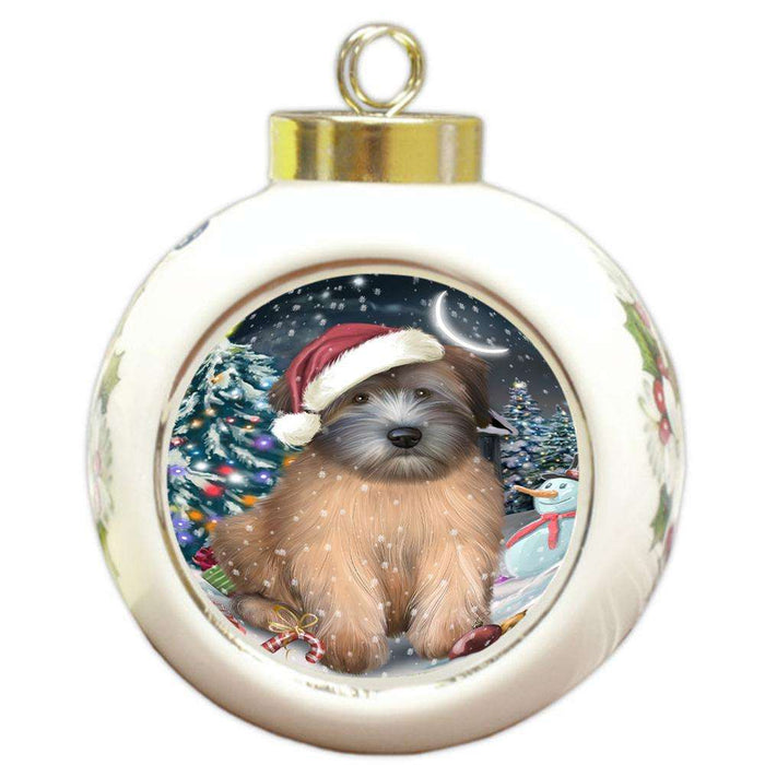 Have a Holly Jolly Wheaten Terrier Dog Christmas  Round Ball Christmas Ornament RBPOR51685