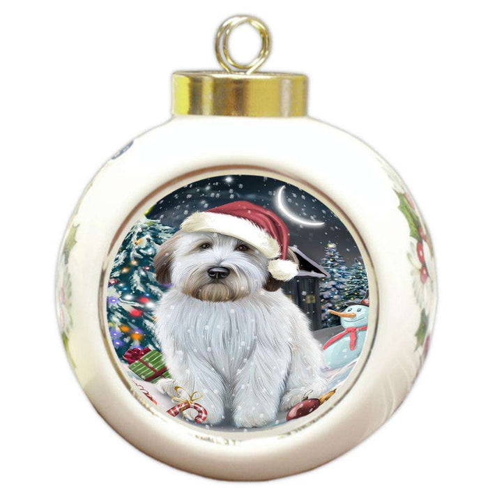 Have a Holly Jolly Wheaten Terrier Dog Christmas  Round Ball Christmas Ornament RBPOR51686