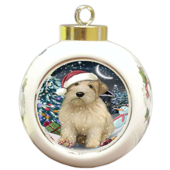 Have a Holly Jolly Wheaten Terrier Dog Christmas  Round Ball Christmas Ornament RBPOR51687