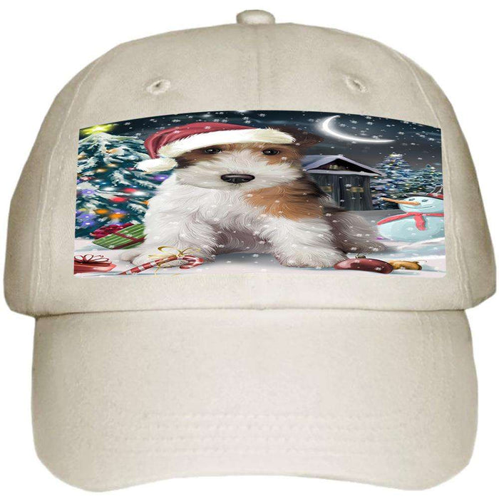 Have a Holly Jolly Wire Fox Terrier Dog Christmas Ball Hat Cap HAT58797