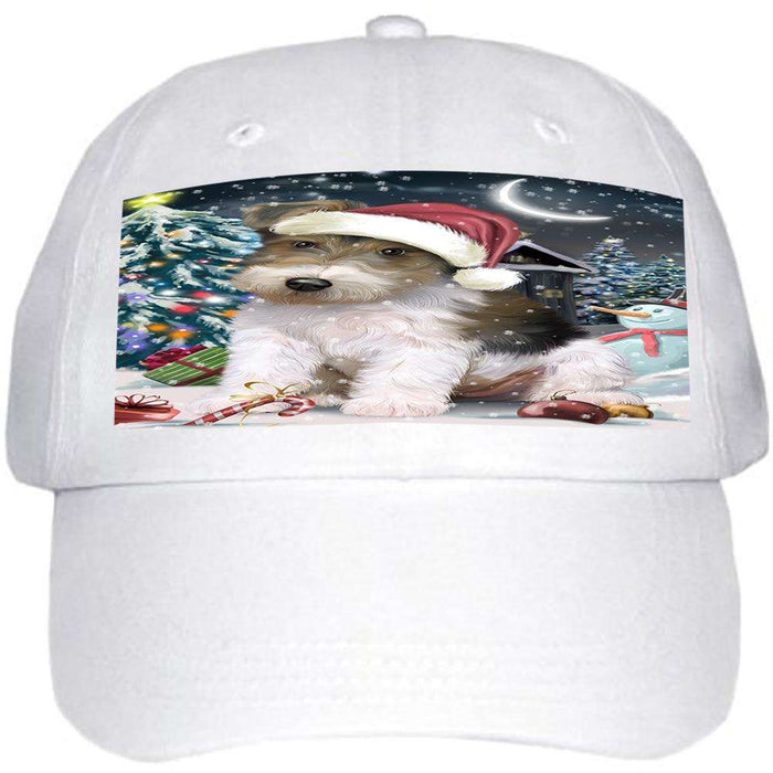 Have a Holly Jolly Wire Fox Terrier Dog Christmas Ball Hat Cap HAT58800