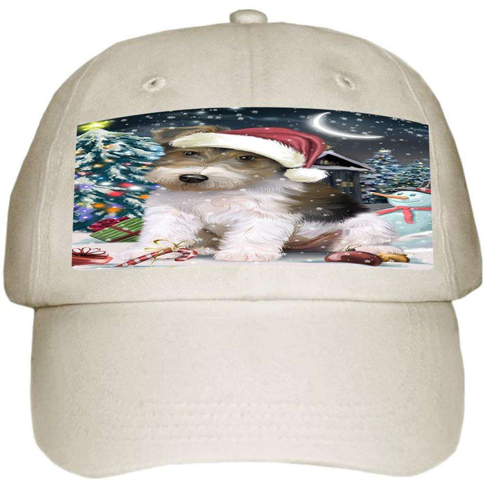 Have a Holly Jolly Wire Fox Terrier Dog Christmas Ball Hat Cap HAT58800