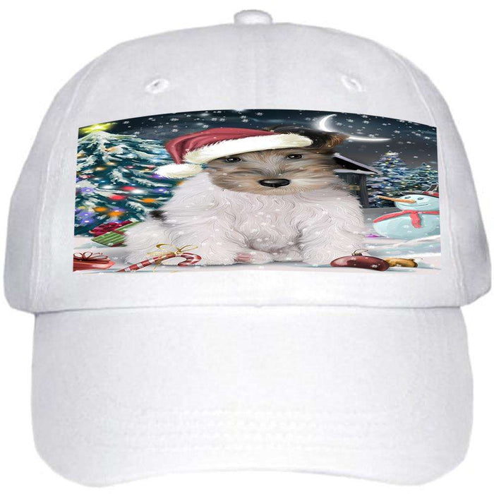 Have a Holly Jolly Wire Fox Terrier Dog Christmas Ball Hat Cap HAT58806