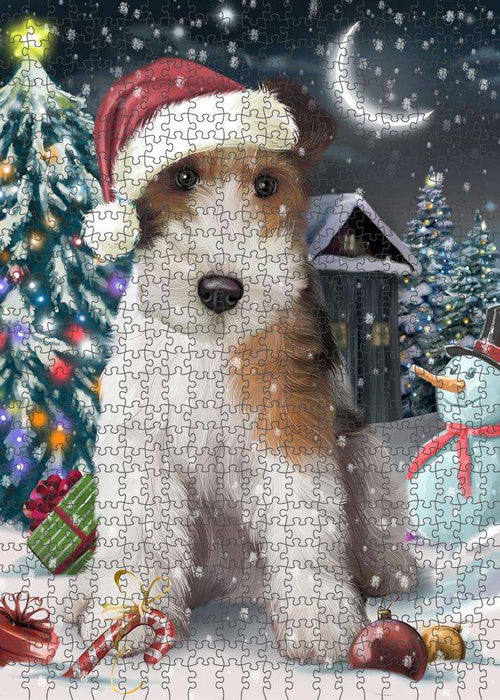 Have a Holly Jolly Wire Fox Terrier Dog Christmas Puzzle with Photo Tin PUZL59151