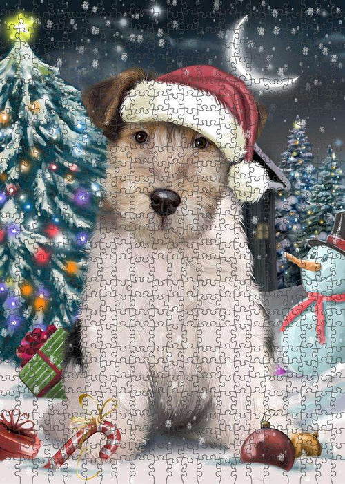 Have a Holly Jolly Wire Fox Terrier Dog Christmas Puzzle with Photo Tin PUZL59157