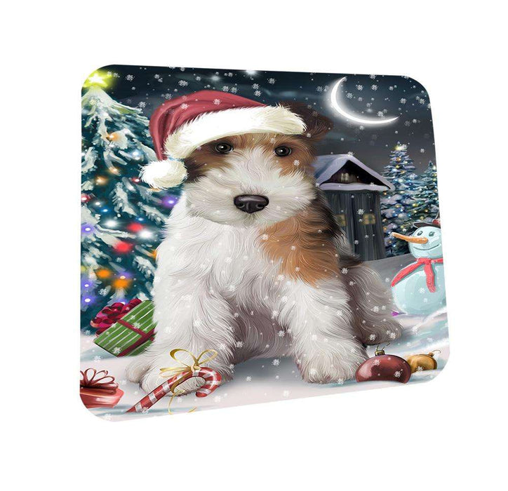 Have a Holly Jolly Wire Fox Terrier Dog Christmas  Coasters Set of 4 CST51647