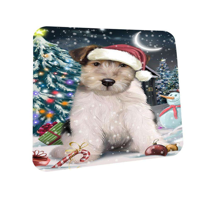 Have a Holly Jolly Wire Fox Terrier Dog Christmas  Coasters Set of 4 CST51649