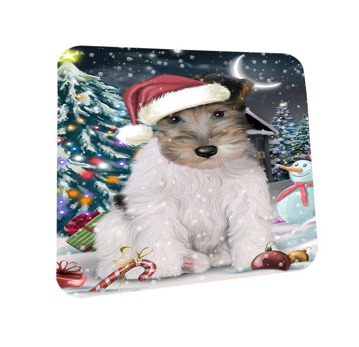 Have a Holly Jolly Wire Fox Terrier Dog Christmas  Coasters Set of 4 CST51650