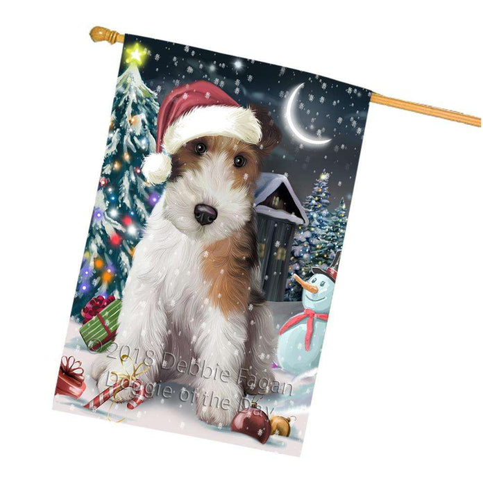 Have a Holly Jolly Wire Fox Terrier Dog Christmas  House Flag FLG51821