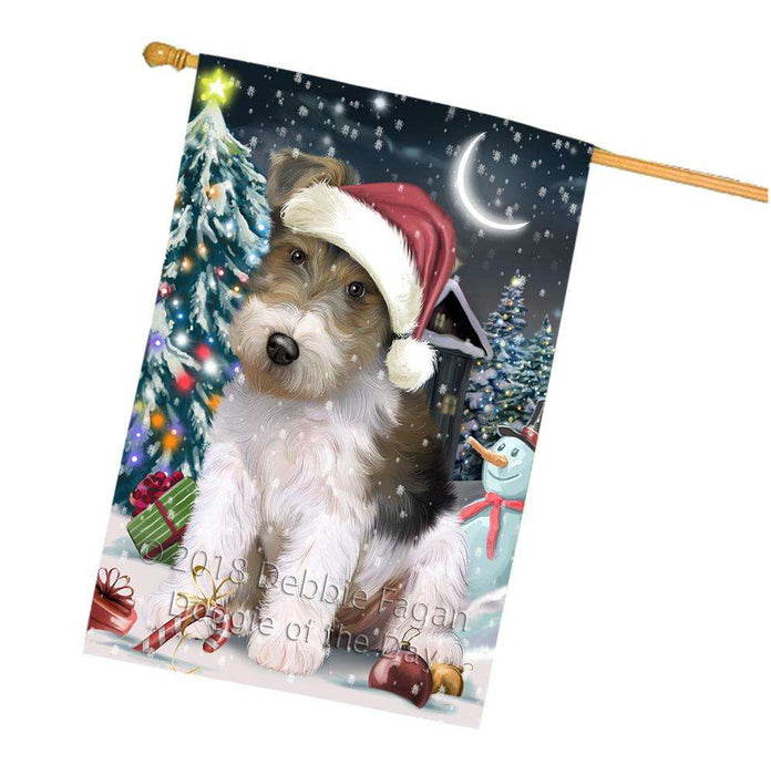 Have a Holly Jolly Wire Fox Terrier Dog Christmas  House Flag FLG51822