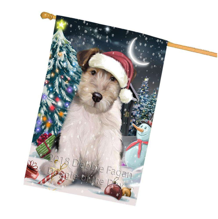Have a Holly Jolly Wire Fox Terrier Dog Christmas  House Flag FLG51823