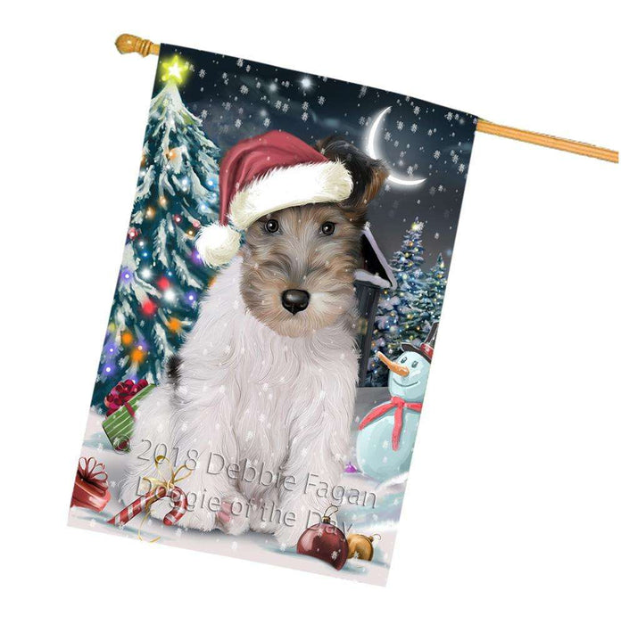 Have a Holly Jolly Wire Fox Terrier Dog Christmas  House Flag FLG51824
