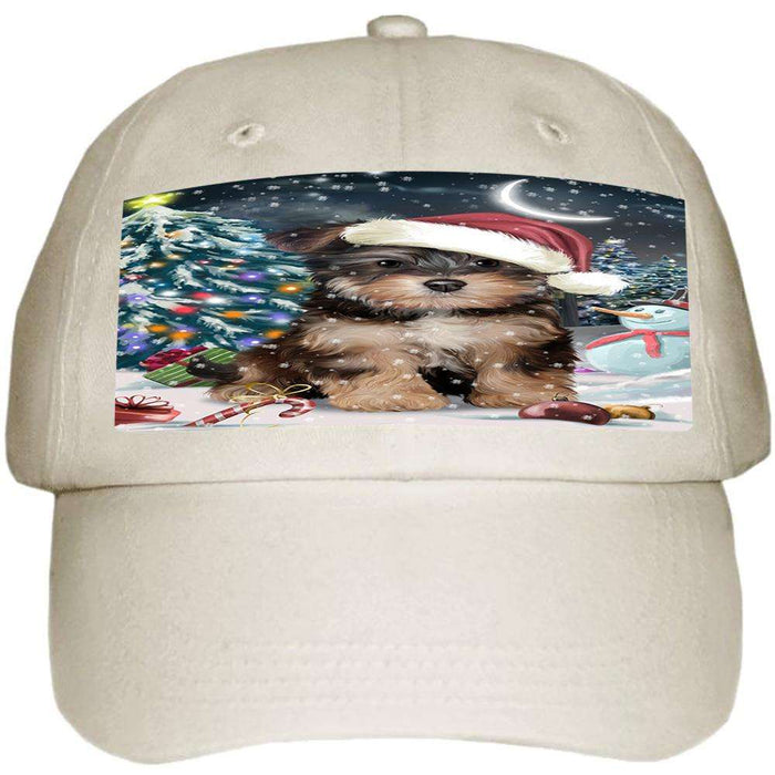 Have a Holly Jolly Yorkipoo Dog Christmas Ball Hat Cap HAT58809