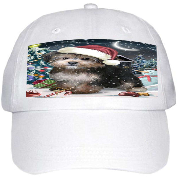 Have a Holly Jolly Yorkipoo Dog Christmas Ball Hat Cap HAT58812
