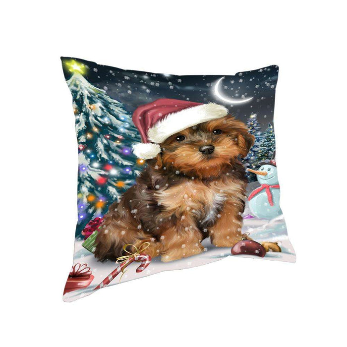 Have a Holly Jolly Yorkipoo Dog Christmas Pillow PIL63140