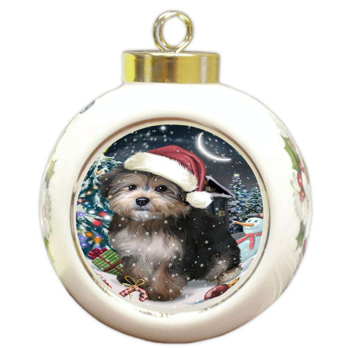 Have a Holly Jolly Yorkipoo Dog Christmas  Round Ball Christmas Ornament RBPOR51693
