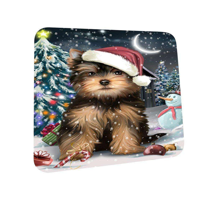 Have a Holly Jolly Yorkshire Terrier Dog Christmas Coasters CST097 (Set of 4)