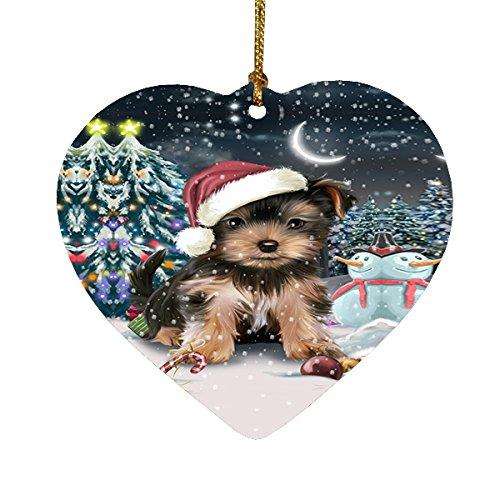 Have a Holly Jolly Yorkshire Terrier Dog Christmas Heart Ornament POR1896
