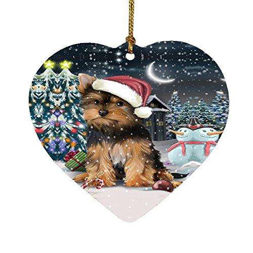 Have a Holly Jolly Yorkshire Terrier Dog Christmas Heart Ornament POR1897