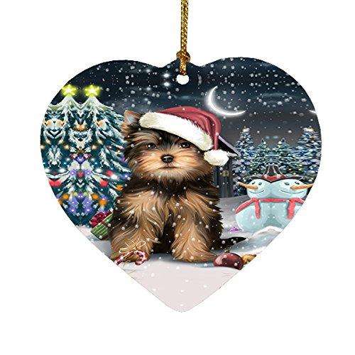 Have a Holly Jolly Yorkshire Terrier Dog Christmas Heart Ornament POR1898