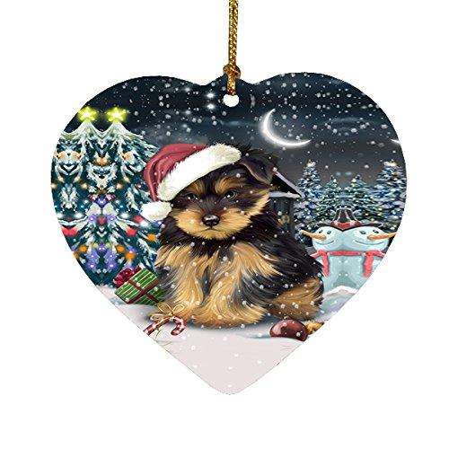 Have a Holly Jolly Yorkshire Terrier Dog Christmas Heart Ornament POR1899
