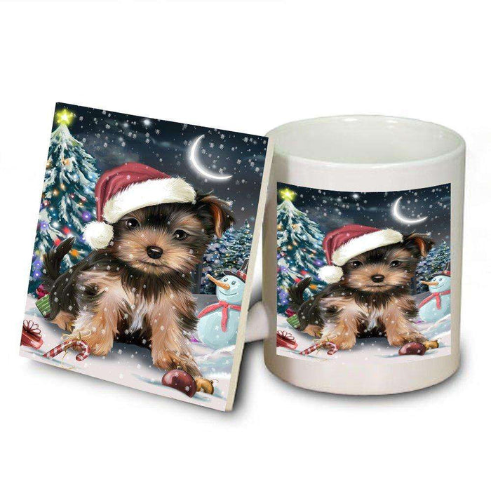 Have a Holly Jolly Yorkshire Terrier Dog Christmas Mug and Coaster Set MUC0189