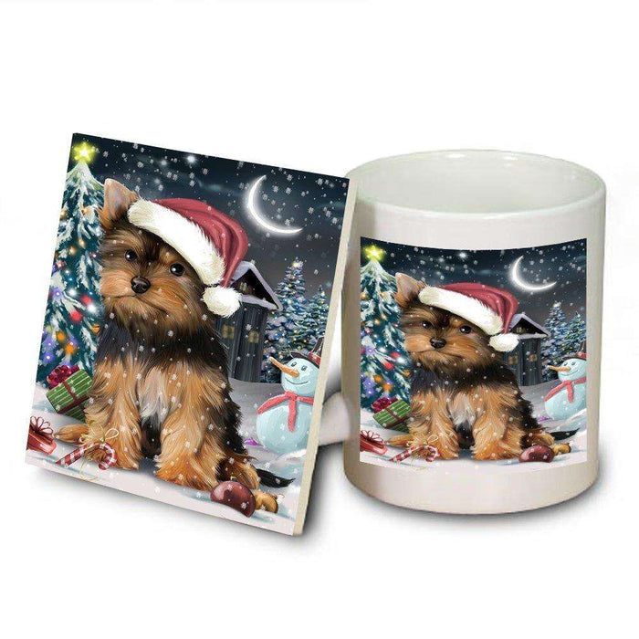 Have a Holly Jolly Yorkshire Terrier Dog Christmas Mug and Coaster Set MUC0190