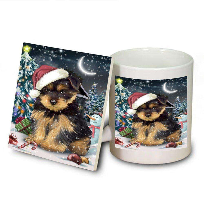Have a Holly Jolly Yorkshire Terrier Dog Christmas Mug and Coaster Set MUC0192