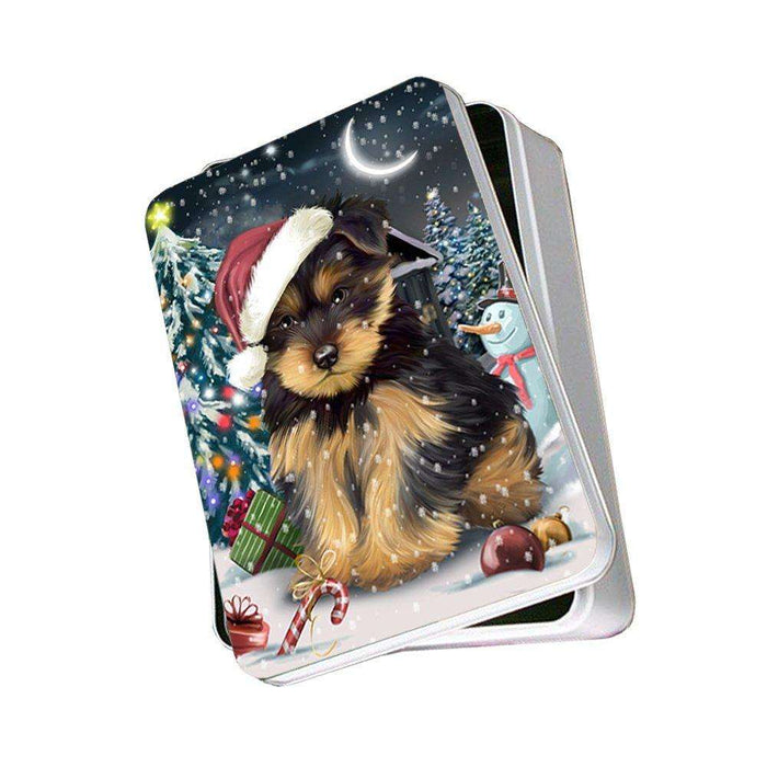 Have a Holly Jolly Yorkshire Terrier Dog Christmas Photo Storage Tin PTIN0192