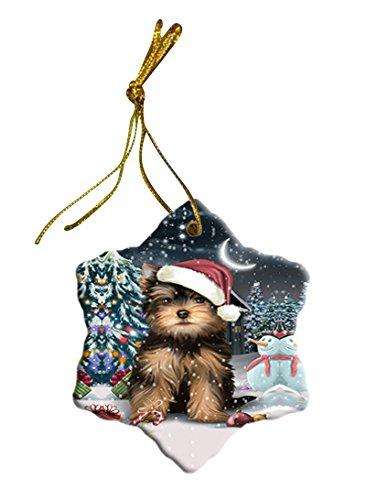 Have a Holly Jolly Yorkshire Terrier Dog Christmas Star Ornament POR2491