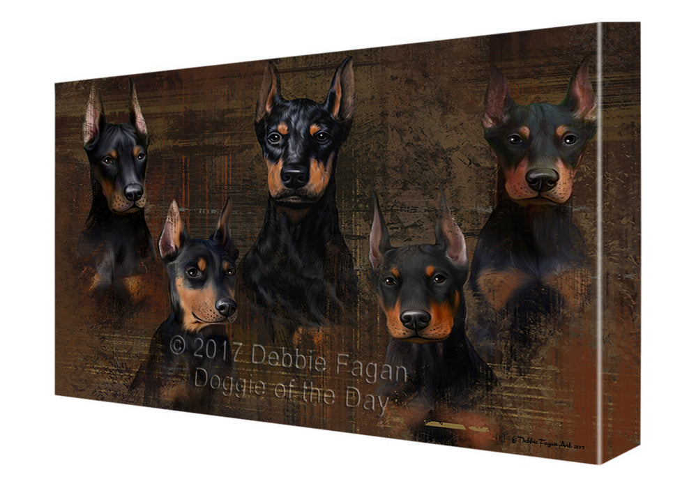 Rustic 5 Dobermans Dog Canvas Wall Art CVSA50124
