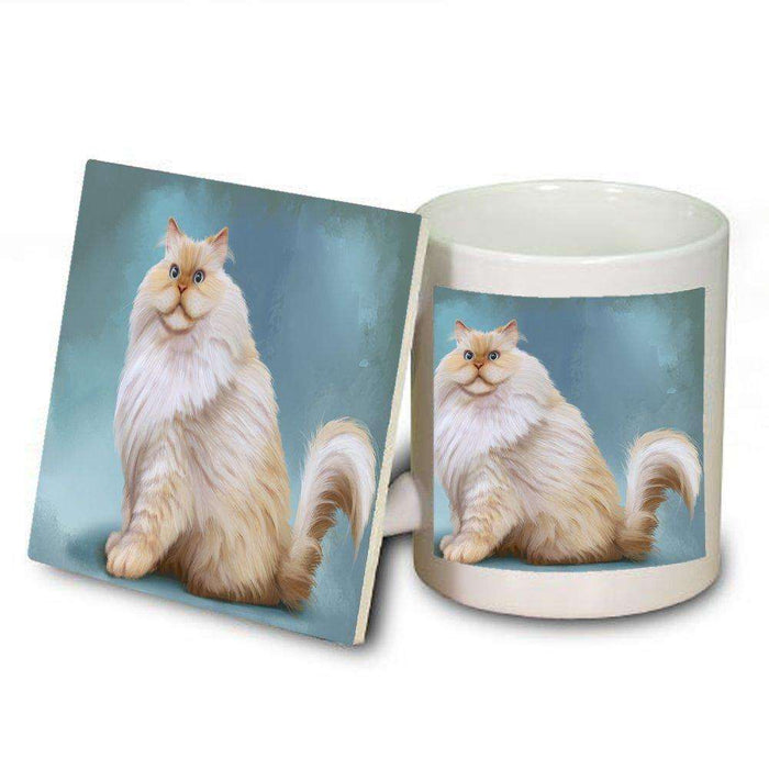 Himalayan Cat Mug and Coaster Set