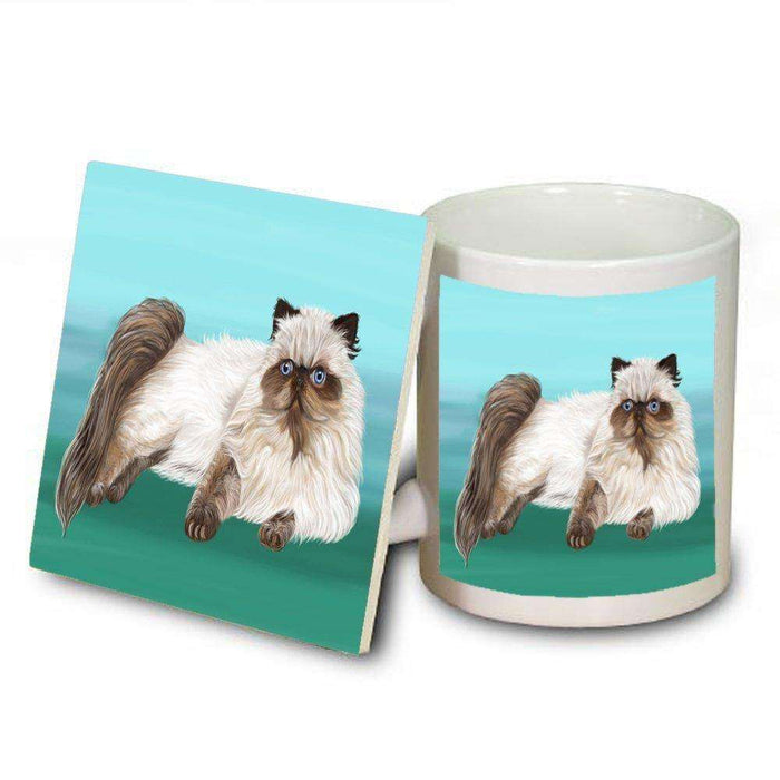 Himalayan Cat Mug and Coaster Set