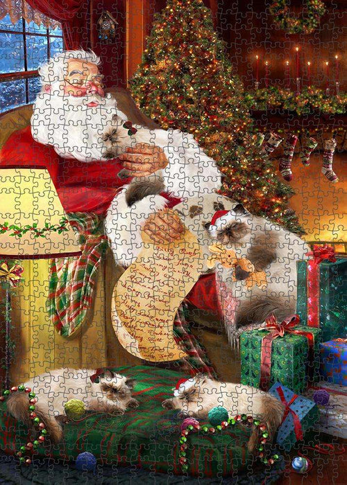 Himalayan Cats and Kittens Sleeping with Santa Puzzle  PUZL85212