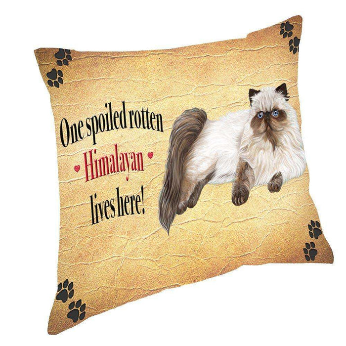 Himalayan Spoiled Rotten Cat Throw Pillow