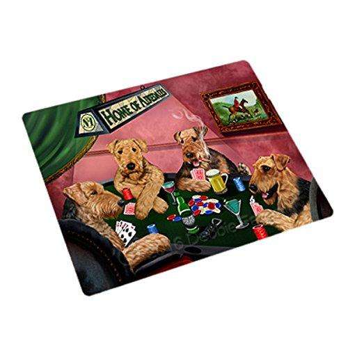 Home of 4 Airedale Dogs Playing Poker Large Stickers Sheet of 12