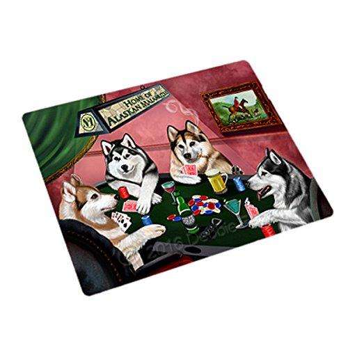 Home of 4 Alaskan Malamute Dogs Playing Poker Large Stickers Sheet of 12