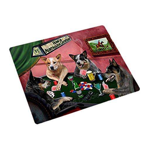 Home of 4 Australian Cattle Dog Dogs Playing Poker Large Stickers Sheet of 12
