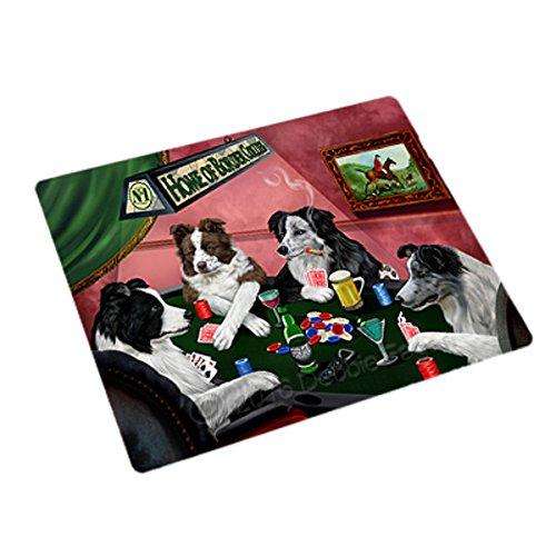 Home of 4 Border Collies Dogs Playing Poker Large Stickers Sheet of 12