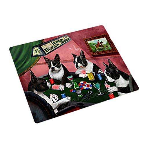 Home of 4 Boston Terrier Dogs Playing Poker Large Stickers Sheet of 12