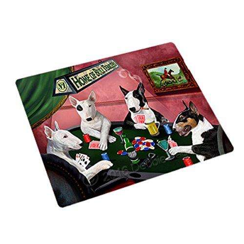 Home of 4 Bull Terriers Dogs Playing Poker Large Stickers Sheet of 12