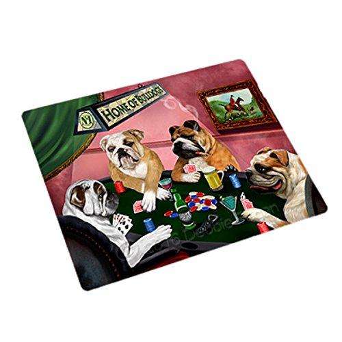 Home of 4 Bulldogs Dogs Playing Poker Large Stickers Sheet of 12
